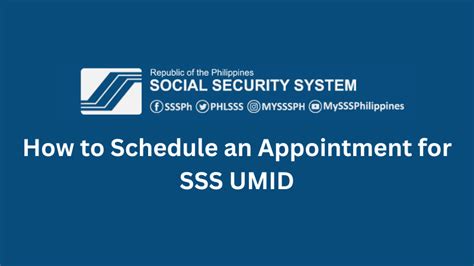 How to Schedule an Appoinment for SSS UMID .